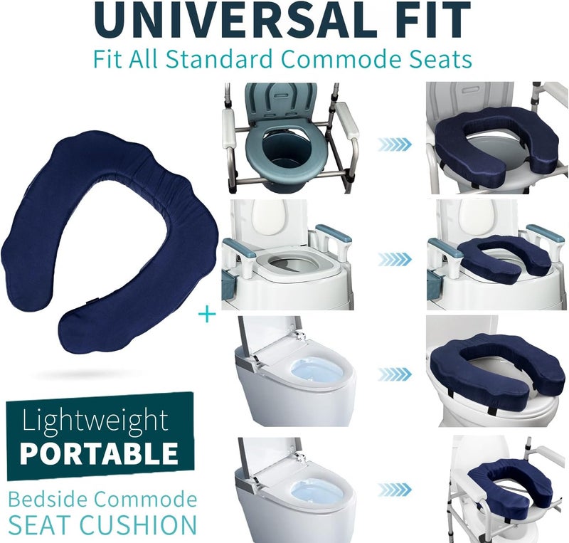 QIUCHA Raised Toilet Seat Cushion – High-Density Foam Booster Pad for Elderly, Seniors, Disabled – Toilet Riser for Standard & Elongated Toilets – Commode Seat Cushion Non-Slip & Easy to Clean (2 inches) - Image 5